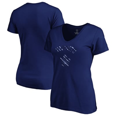  Toronto Maple Leafs Fanatics Women's Total Shine V-Neck T-Shirt - Navy